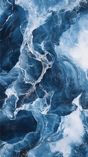 蓝色水墨风抽象海洋纹理