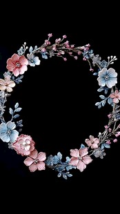 花卉编织的精美圆形花环