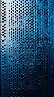蓝色金属穿孔板纹理