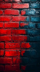 红黑撞色砖墙纹理特写