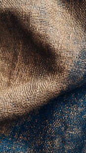 棕蓝交织纹理布料特写
