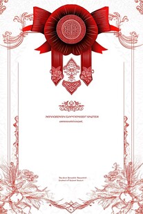 红色复古荣誉证书背景图