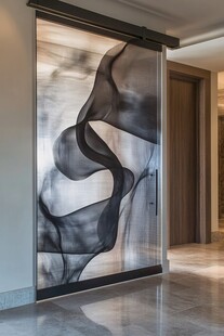 艺术玻璃移门 独特纹理设计