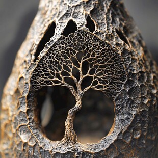 镂空树雕艺术工艺品