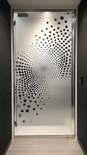 时尚波点艺术玻璃门