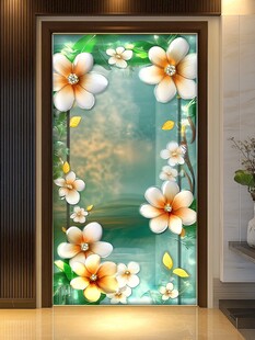 唯美花卉玄关背景墙画面