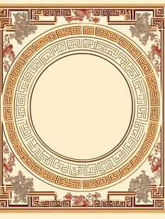 古典中式环形花纹装饰图