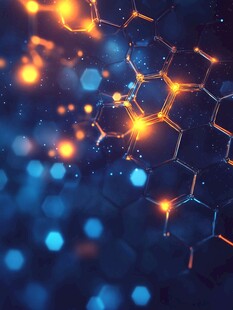 科技感六边形分子结构背景