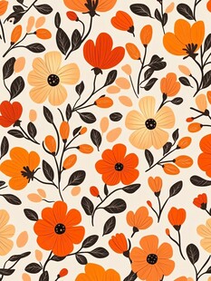 复古花卉无缝图案背景