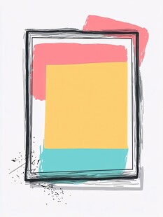 多彩几何边框抽象艺术图形