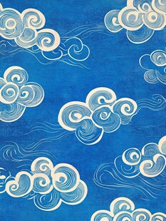 中式蓝底云纹传统图案