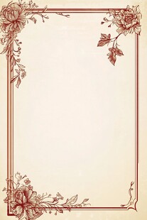 复古花卉边框装饰背景图