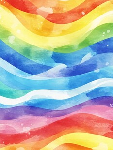 彩虹色水彩波浪纹理背景