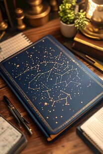 星空图案笔记本的静谧角落