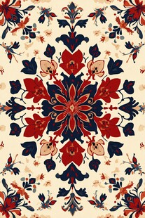 复古花卉图案精美装饰画