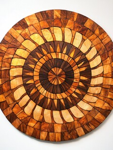 圆形木质拼贴艺术装饰画