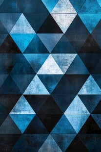 蓝调几何三角拼接图案