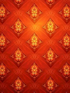 红色华丽花纹无缝背景图