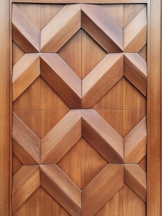 几何图案木质门饰