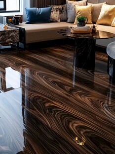 时尚客厅的精致木纹地板