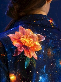 星空花饰的独特后背风采