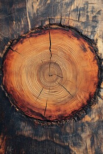 树桩截面纹理特写