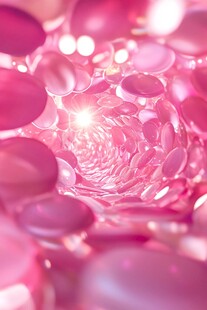 梦幻粉色透明晶体奇观