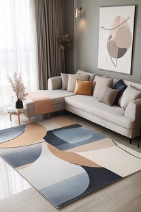 现代简约风客厅地毯装饰