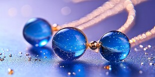 梦幻蓝色星空玻璃珠项链