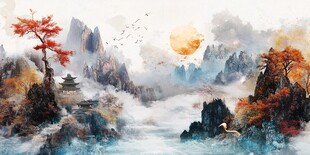 秋日山水间的诗意画卷