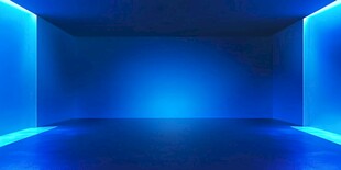 蓝色梦幻空房间场景