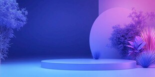 梦幻紫色调产品展示场景