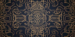 深蓝底金色华丽几何纹饰