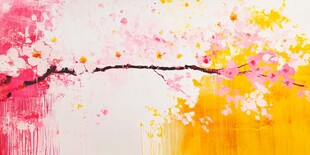 春日烂漫花枝抽象画