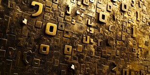 金属质感数字方块背景图