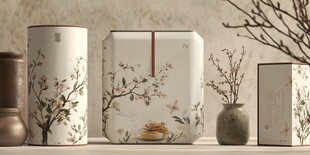 中式典雅陶瓷花瓶与摆件