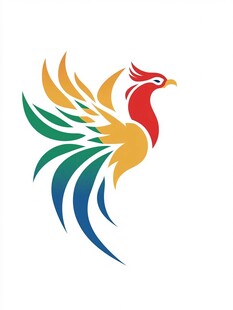 彩色凤凰标志图案
