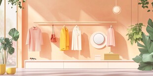 温馨服装店室内陈列展示