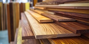 多样木材整齐陈列