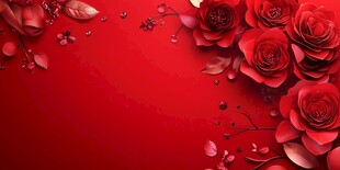 红色浪漫玫瑰装饰背景图