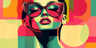 时尚墨镜女郎的绚丽风采