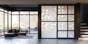 现代简约风玻璃隔断客厅