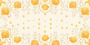 黄色花卉边框装饰背景图