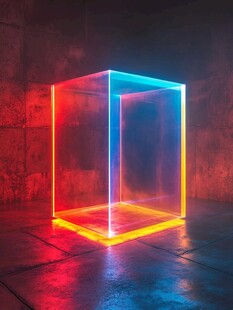 炫彩发光透明立方体装置