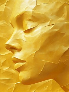 金色立体人脸艺术图像