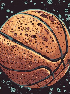 复古风篮球插画背景图