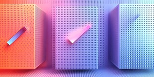 炫彩立体方块与几何元素