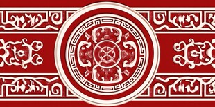 中式传统红色花纹图案