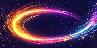 炫彩流光环绕的梦幻宇宙