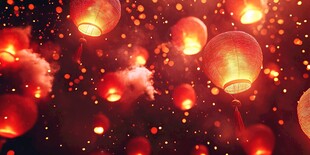 梦幻灯夜空飞舞